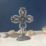 Filigree Standing Cross with Crystals