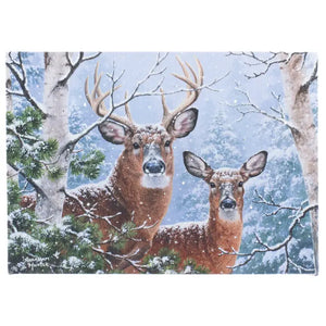 TT Deer Family-  8"x6" Light-Up Canvas Wall/Tabletop Picture Art