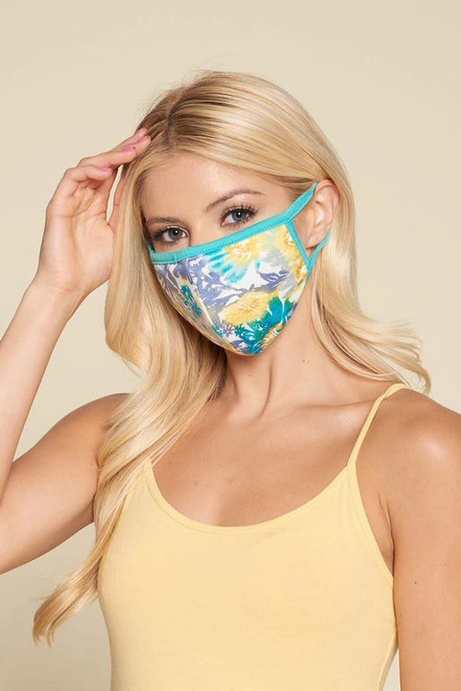 Floral Side Twist Sleeveless Tank with Mask