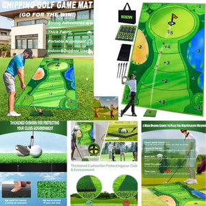 Golf Putting Kit - 16Balls - Driving Mat and Hole Screen Included - Velcro For Indoor or Outdoor Use