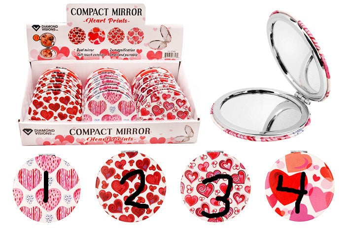 COSMETIC POCKET MIRROR (HEARTS)