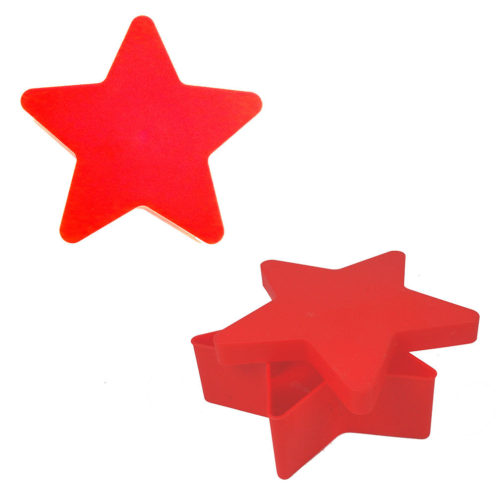 Romanoff Products Star Box Red Plastic 7.5"x7"x2.25"H