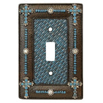 TURQUOISE CROSS SINGLE SWITCH COVER