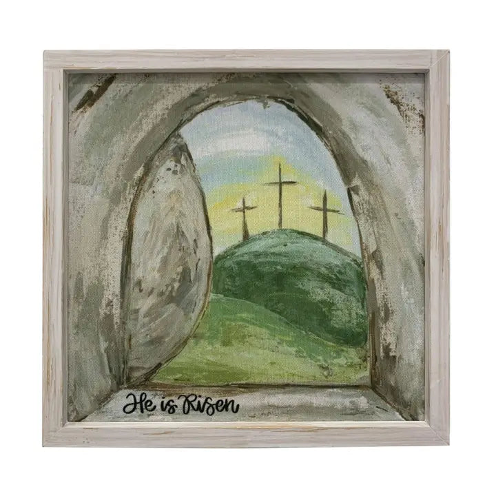 Transpac Mdf/Fabric Empty Tomb Framed Printed Decor