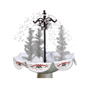 Renaissance 2000 Blow Up Snowing Christmas Decor w/3 Silver Tree's 26.5x30H