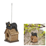 Alpine Hanging Bear Laying On Birdhouse Polyresin 5x5x8H