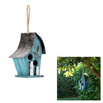 Alpine Blue Artful Birdhouse Wood & Metal w/Rope 8x6x12H w/Rope 21H