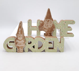 TABLETOP GNOME HOME/GARDEN SIGN---2 Pack