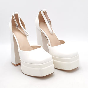 Womens Platform Chunky High Block Heels Ankle Strap Party Wedding Dress Pumps Shoes