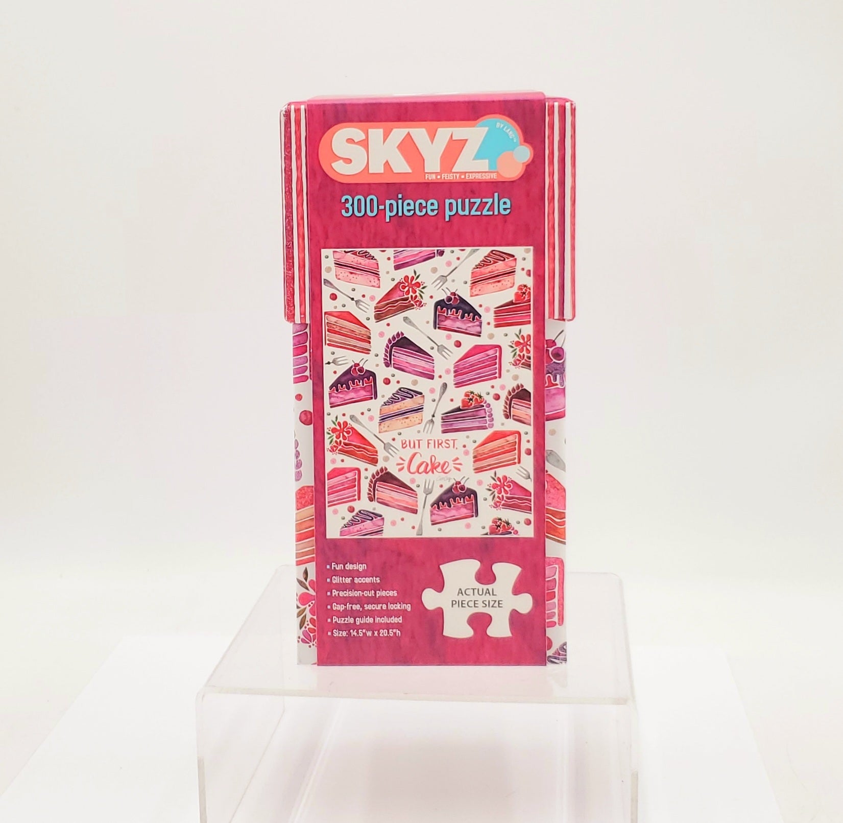 Skyz 300 Piece Puzzle But First Cake w/Glitter Accents 14.5"x20.5"