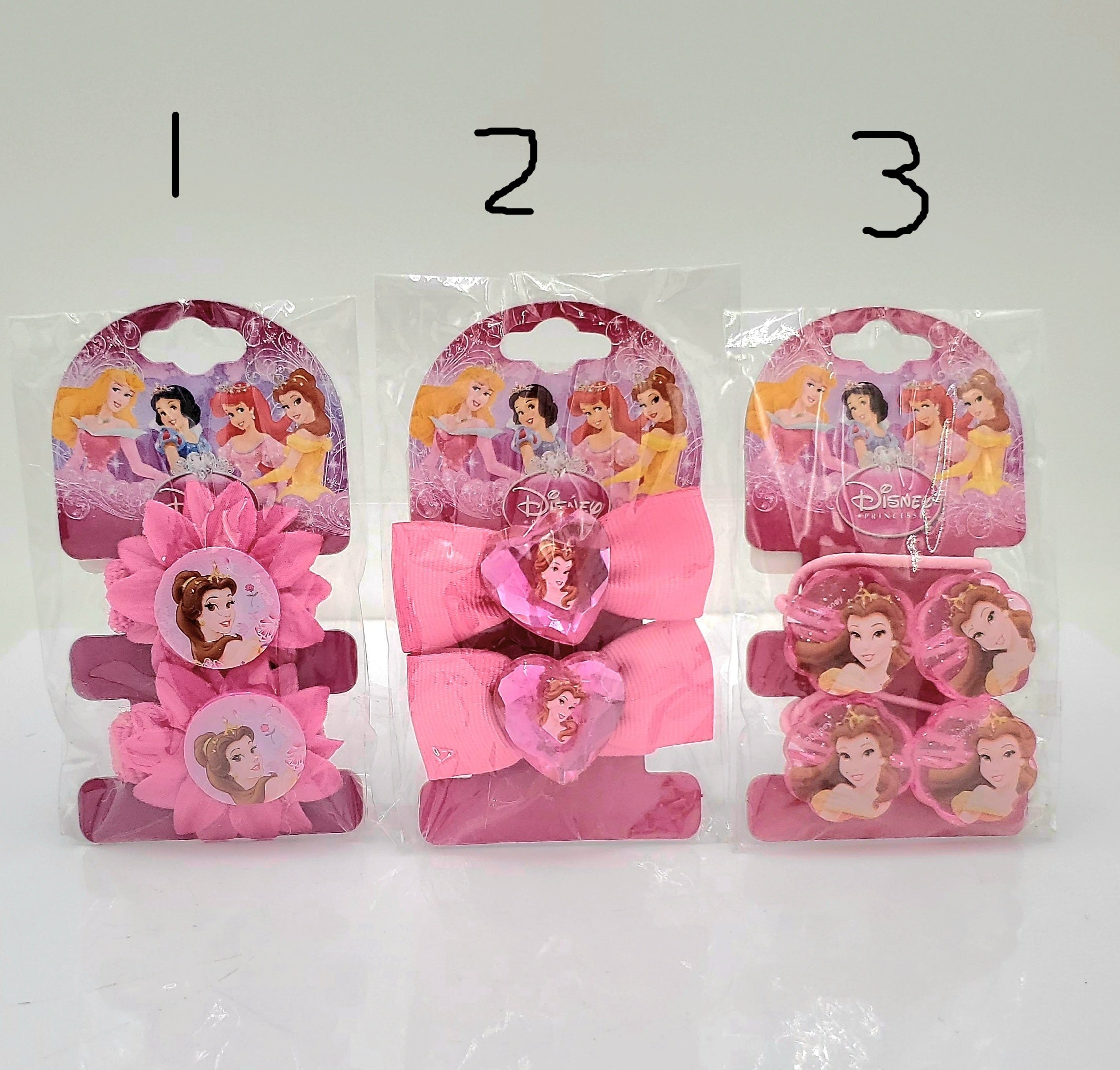 2pk Disney Hair Ties, Disney Princess, Choose your style!