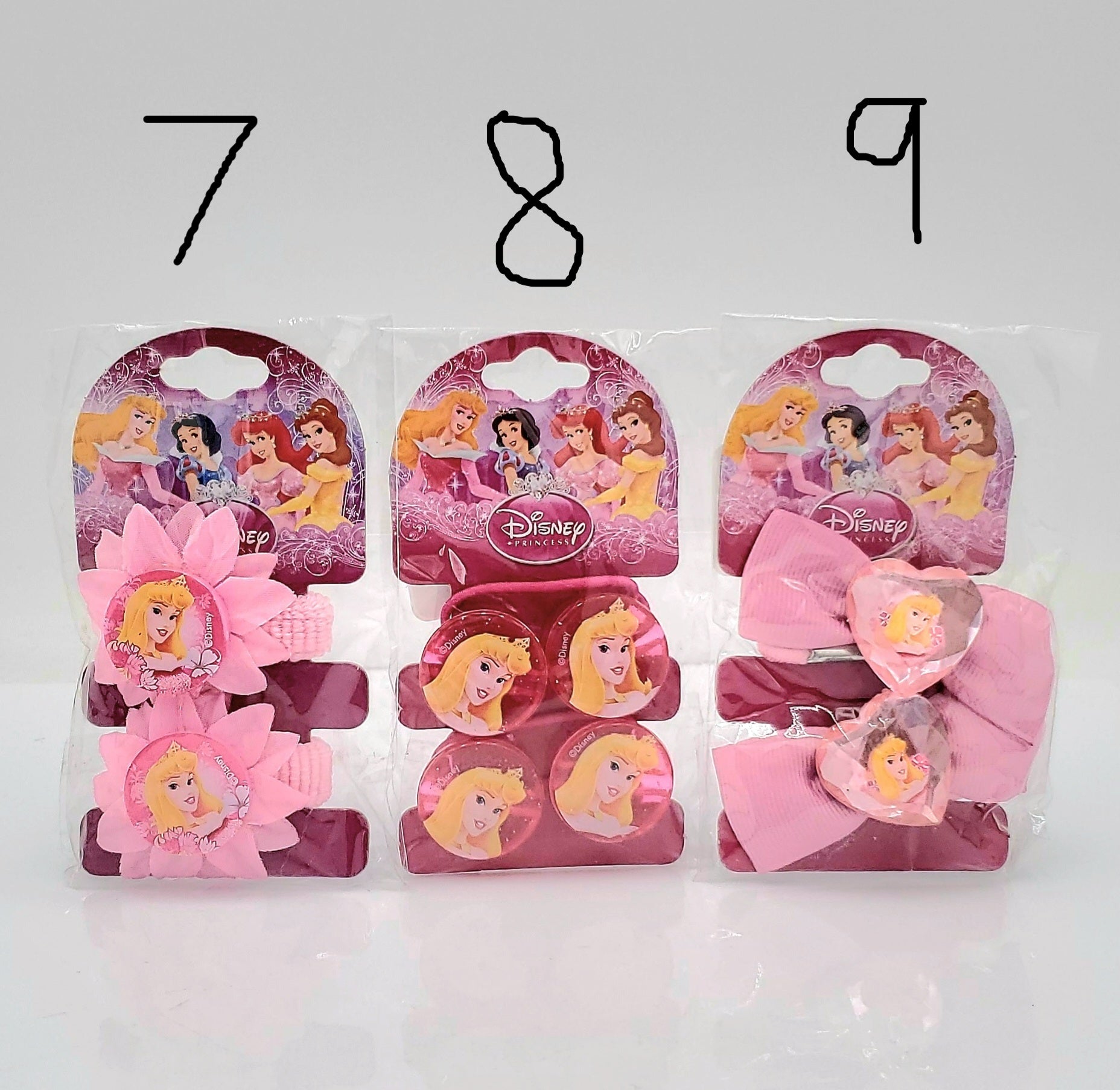 2pk Disney Hair Ties, Disney Princess, Choose your style!