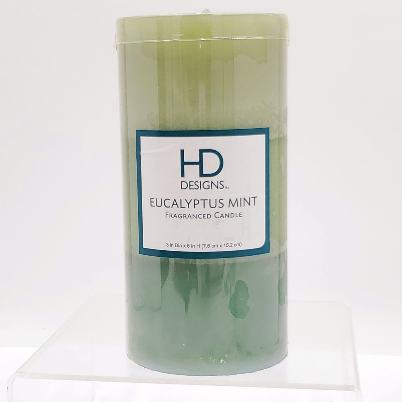 HD Designs - 3"x6" Pillar Candles - Eucalyptus Mint