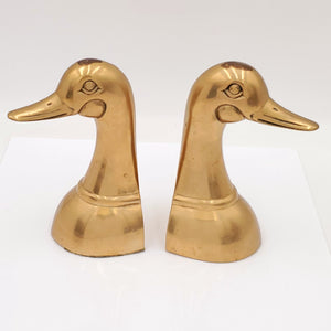 Vintage Brass Duck Bookends