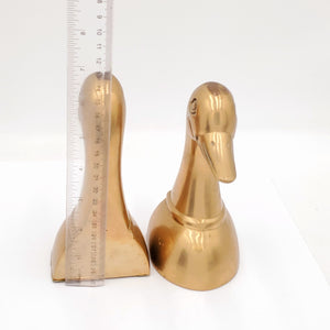 Vintage Brass Duck Bookends