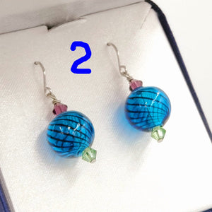 Sterling Silver Glass Ball Earrings