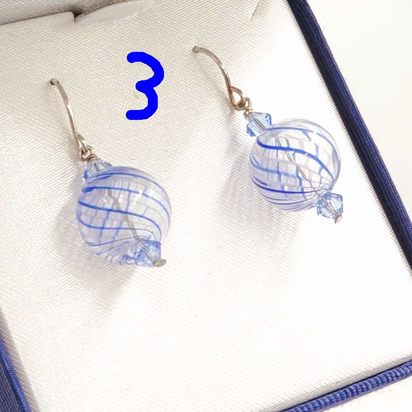 Sterling Silver Glass Ball Earrings