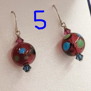 Sterling Silver Glass Ball Earrings