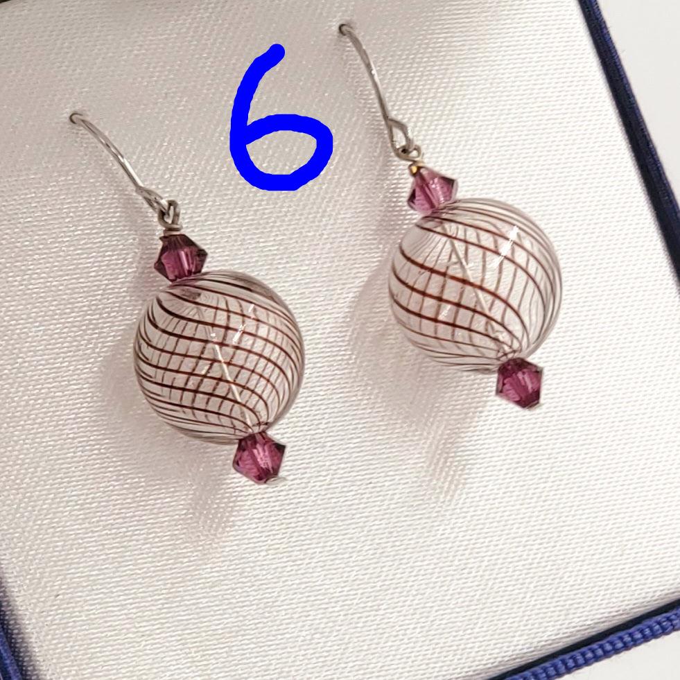 Sterling Silver Glass Ball Earrings