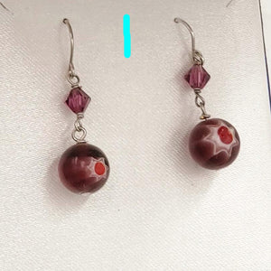 Sterling Silver Glass Earrings