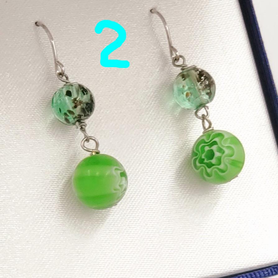 Sterling Silver Glass Earrings