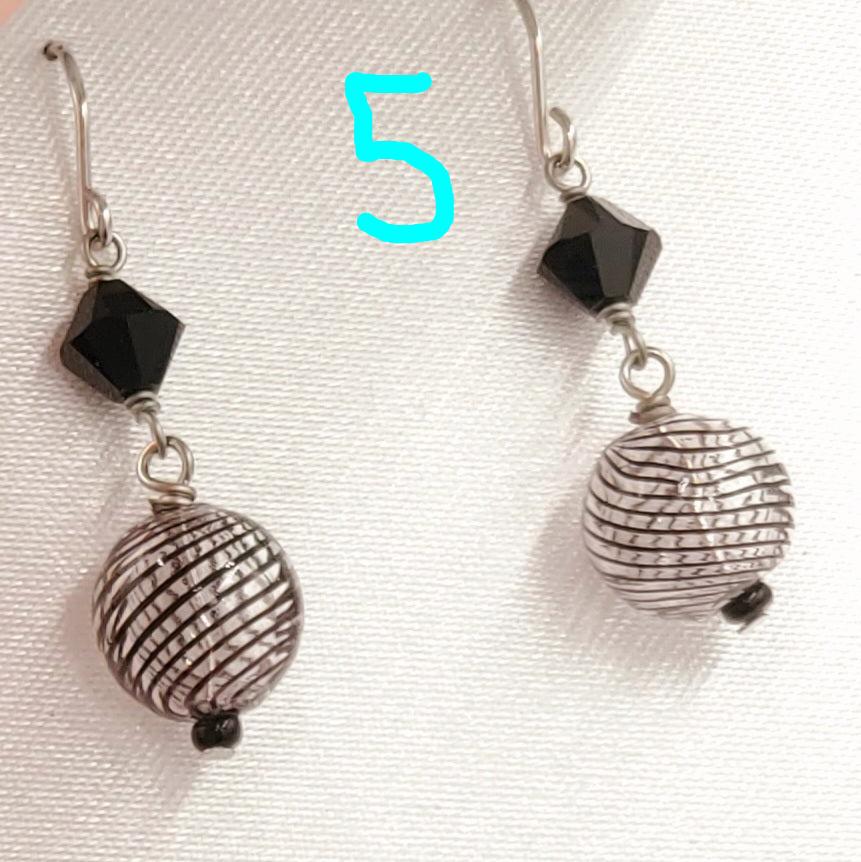 Sterling Silver Glass Earrings