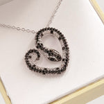 Black Snake Heart Necklace