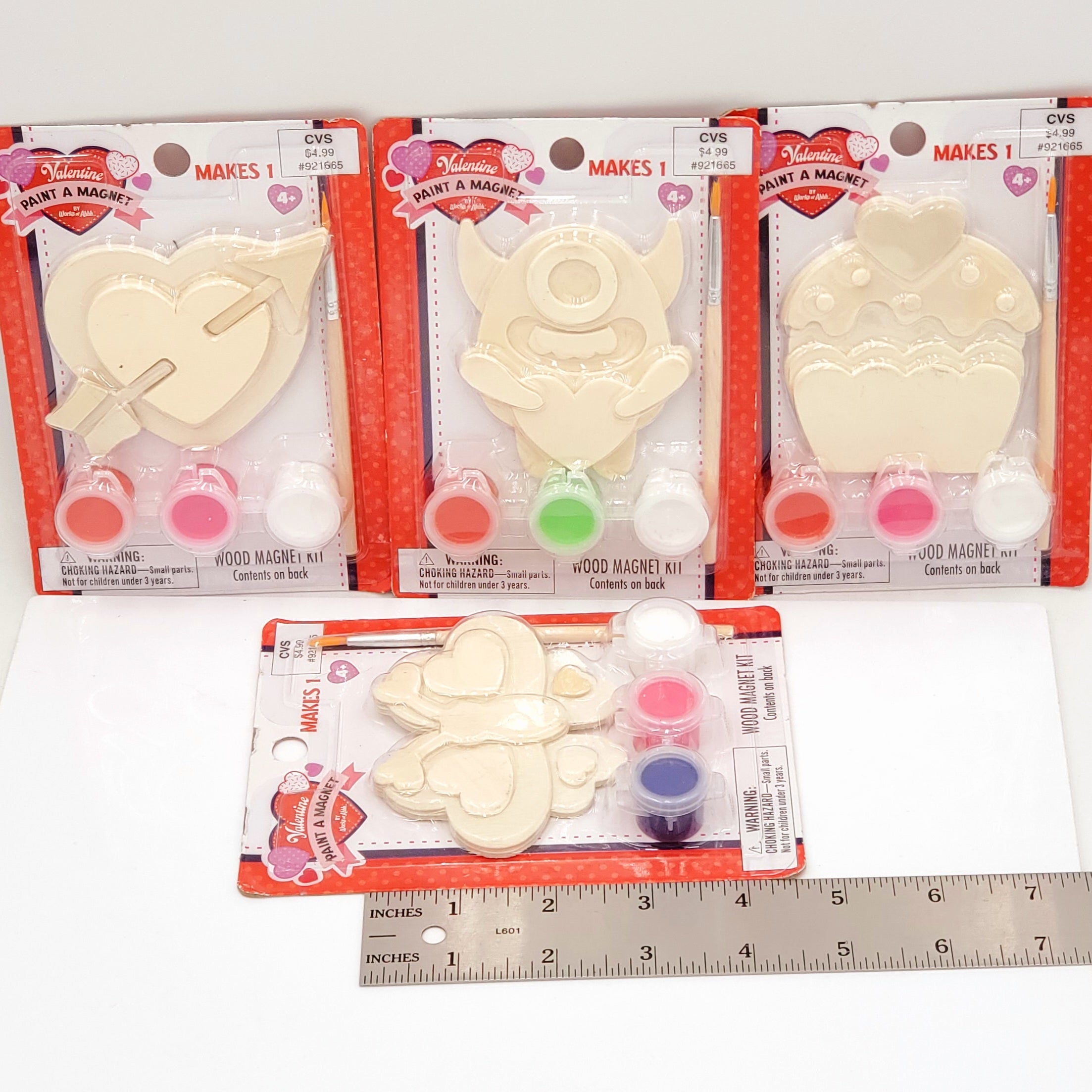 Valentine Paint a Magnet-Wood Magnet Kit