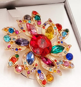 Multicolored Flower Brooch