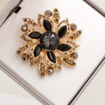 Black/Grey Flower Brooch