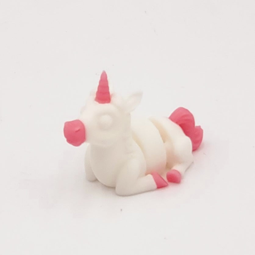 3D Printed Unicorn-White/Pink