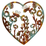 Evergreen Heart Shaped Wall Art Multicolor Bee & Flower Metal 23.5"Wx24"H