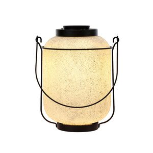 Sea Glass Illuminated Lantern 9"Dx13"H with LED Light