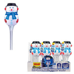 Solar Mini Shimmering Snowman Stake Light Blue/White Plastic 2.75"x15"H