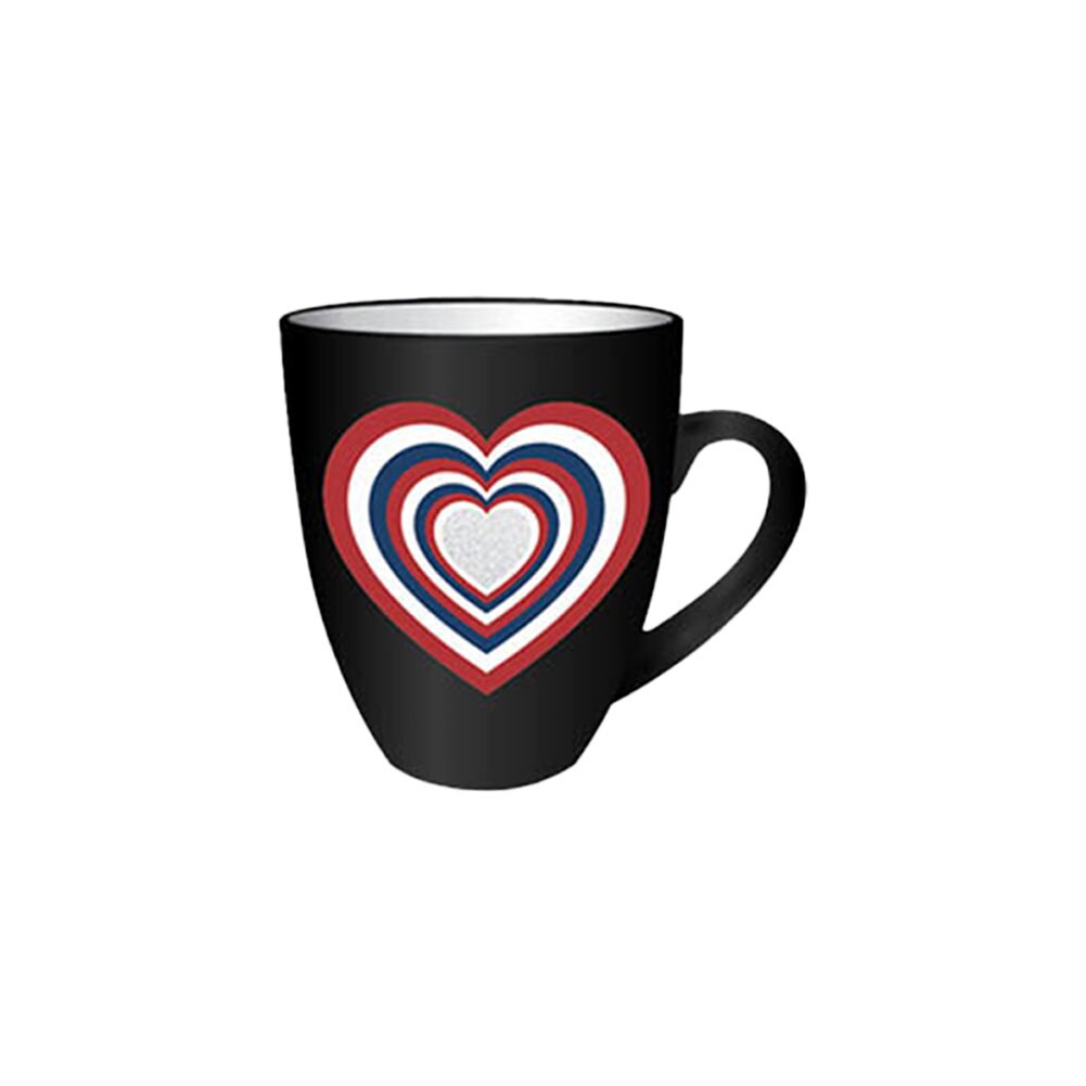 Sheffield Home Black Soft Touch Red, White & Blue Heart Ceramic Mug 4"x4.25"H