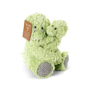 Demdaco You & Me Hugs Magnetic Mom & Baby Plush Dinosaur, Green, Polyester 8.5"H