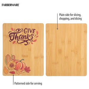 Farberware Give Thanks Bamboo Cutting Board 11x14