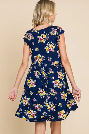 Plus Size Rayon Floral Printed Swing Dress