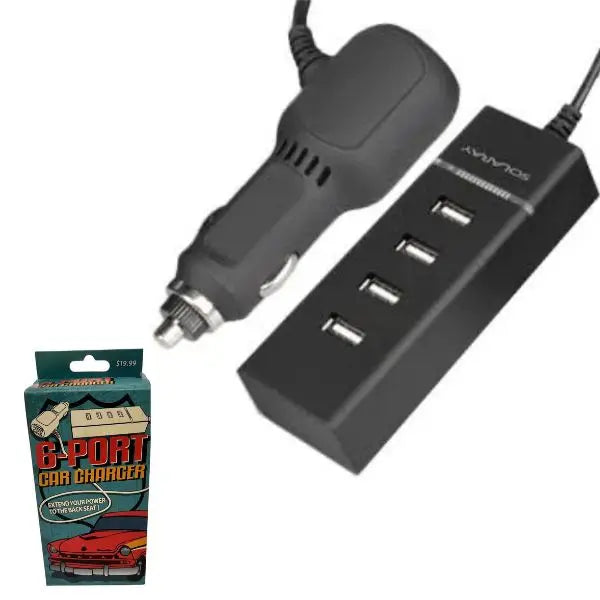 6Port Car Charger - Extend Your Power To The Entire Car - Charger and Backseat Extender - Car Package