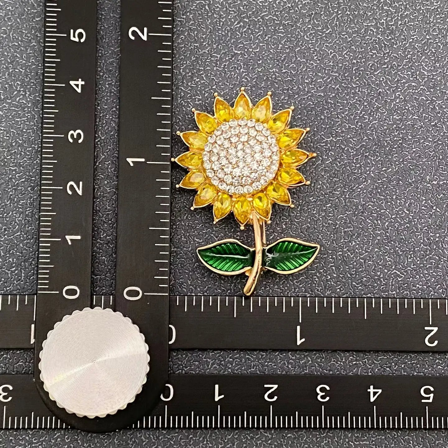 Rhinestone Sunflower Brooch