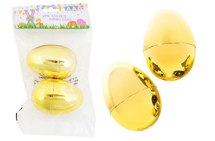 EASTER EGGS (2 PK) (LARGE) (GOLD)