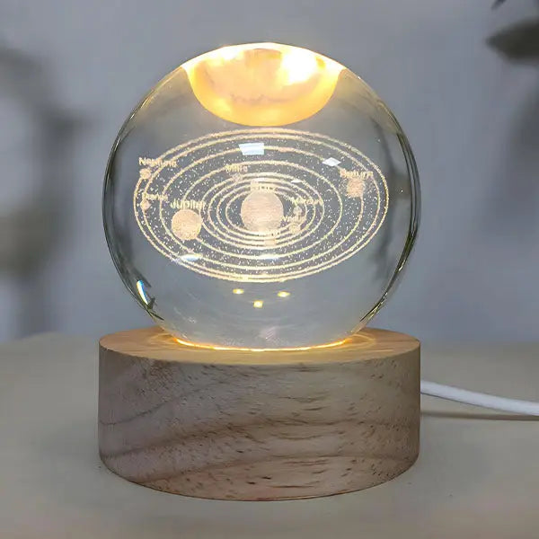 Celestiaglow Led Crystal Ball with Wooden Base