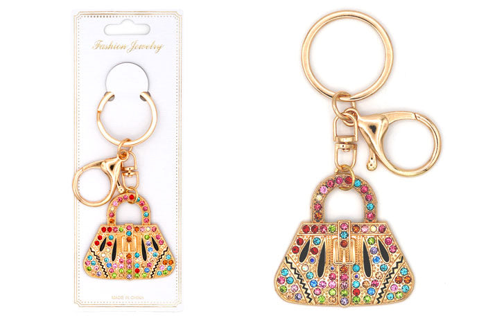 Rhinestone Keychain (Purse) (Multi-Color)