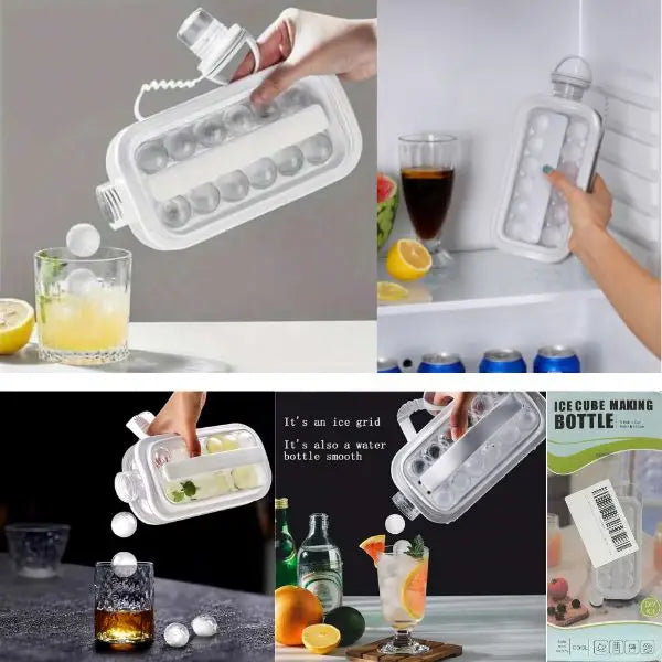 The Icecube Bottle - 10" Ice Ball Maker - The Cocktails Look Better