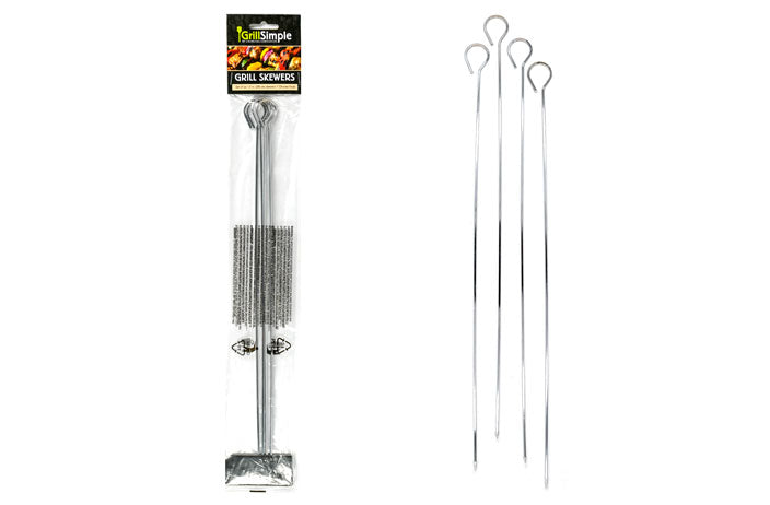 CHROME BBQ SKEWERS (15") (4 PK)