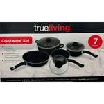 True Living Cookware - 7PC Non-Stick Cookware Set - Tempered