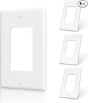 1-Gang Wall Plate Switch Outlet Covers Decorator Light Switch or Receptacle Outlet Wall Plate Size 4.53X2.75 Inch Light Switch Cover Plate, White(4 Pack)