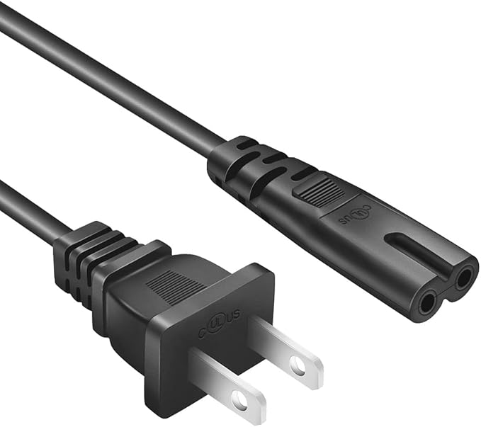 Power Cord 2 Prong Cable 6 Ft