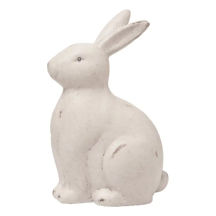 Terracotta 8.25" White Easter Rustic Bunny Decor