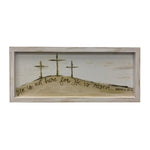 Transpac Mdf/Fabric 3 Crosses Framed Printed Wall Easter Decor